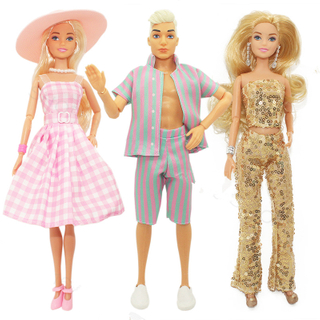 New 30cm Height Female/ Male Doll Couple Doll with Clothes Suit Dress Up Toys for Children