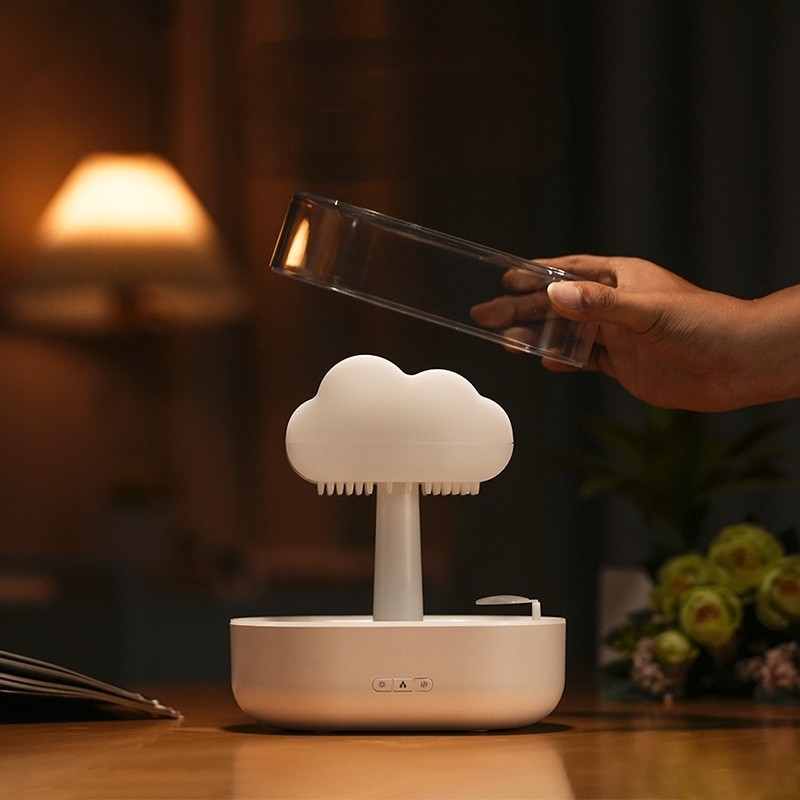 Customized Room Direct Sale Air Essential Oil Ultrasonic Rain Cloud Mushroom Raindrop Aroma Diffuser Humidifier