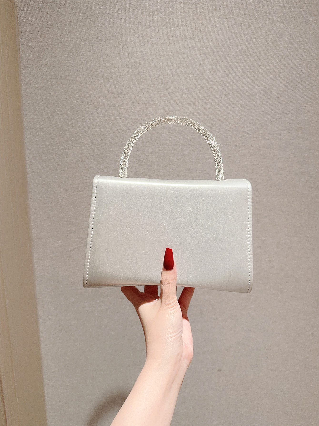 Lady Temperament PU Leather Flap Evening Bag Casual Design Flap Wedding Bag Bridal Bag Banquet Handbag Evening Bag Dress Bag Party Bag Chain Bag