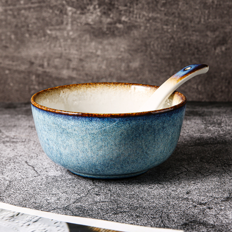  Good Quality Tableware Round Bowl Set,Restaurant Ramen Ceramic Glazed Bowl