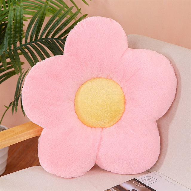 35cm Kawaii Colorful Flower Plush Pillow Cushion Soft Sunflower Plant Mat Stuffed Sofa Bed Sleeping Back Cushion Decor Gifts
