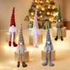 Christmas striped knitted hat Rudolf hanging leg doll Faceless doll Dwarf ornament Nordic style decoration