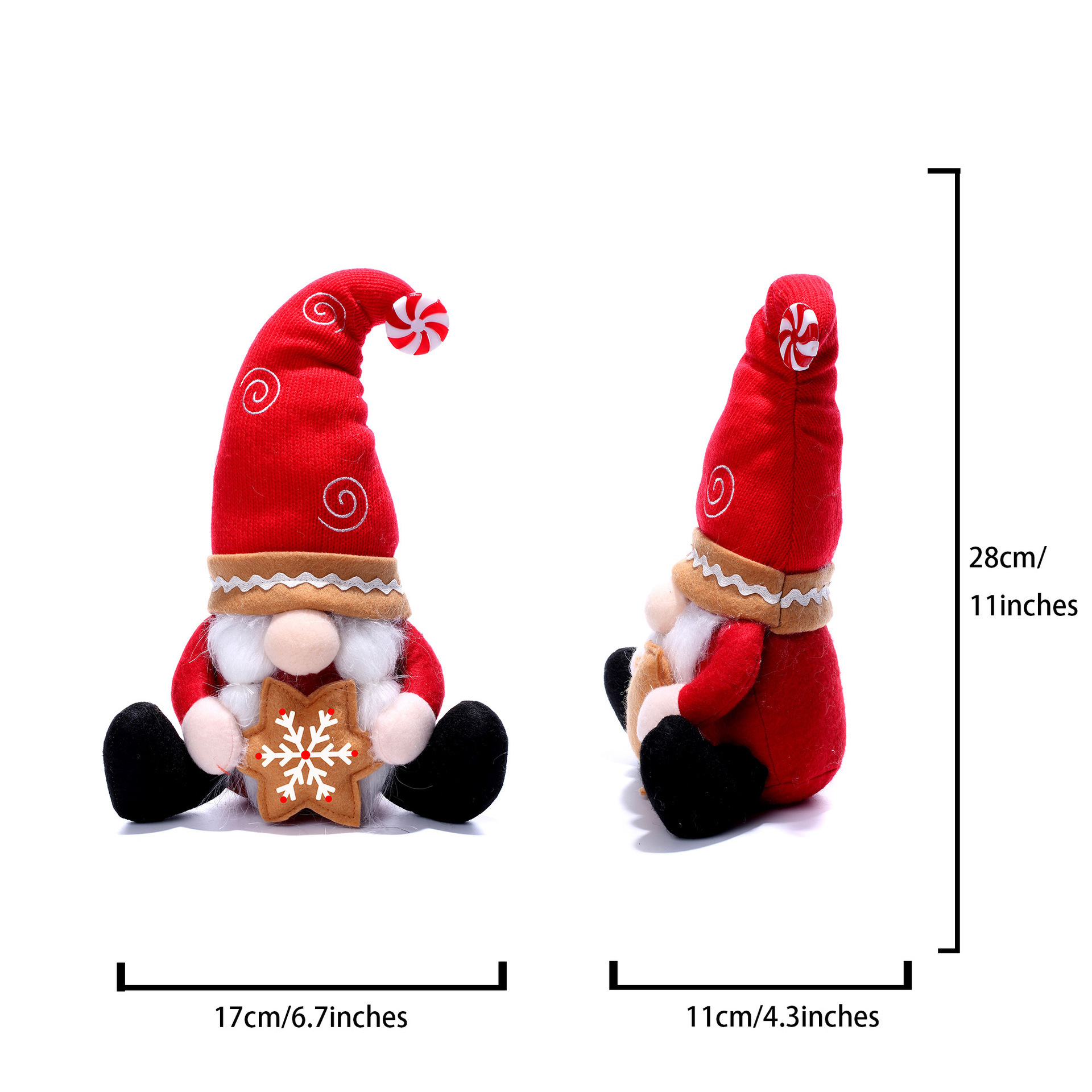 New Christmas White Bearded Faceless Doll Creative Design Elf Doll Rudolf Ornament