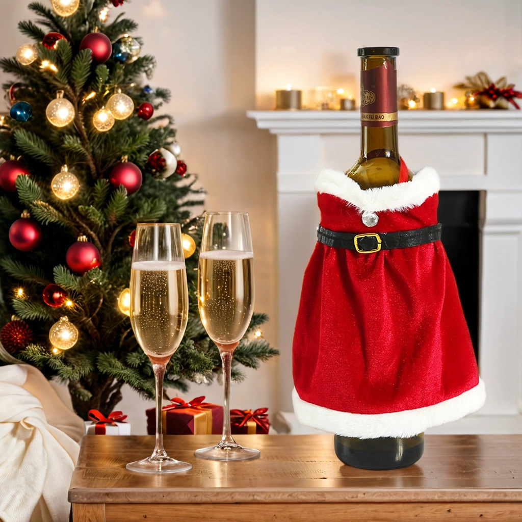 New Christmas Wine Bottle Cover Festival Atmosphere Decoration Dress Wine Bottle Cover Creative Home Table Decoration