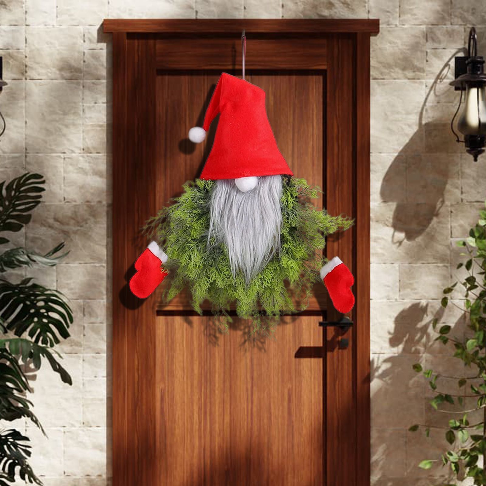 New Christmas Wreath Luminous Faceless Elderly Creative Door Hanging Window Decoration