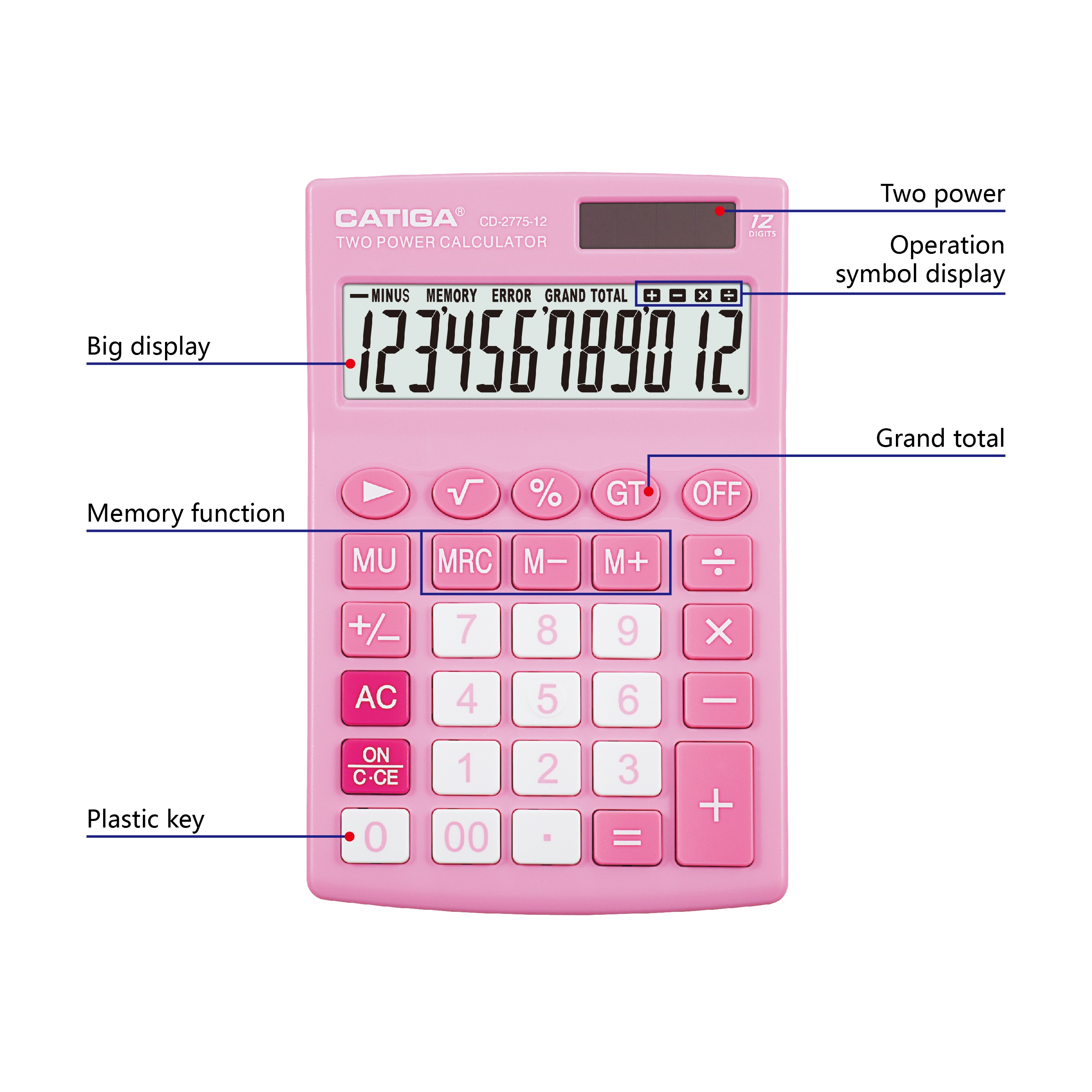 Plastic Calculator Custom LCD Display Desktop Pretty Calculator