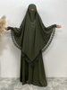 Chaomeng 2 Piece Abayas For Women Hijab Dress Ensemble Femme Musulmane Modest Robe Khimar Dubai Islam Turkey Kaftan Muslim Sets