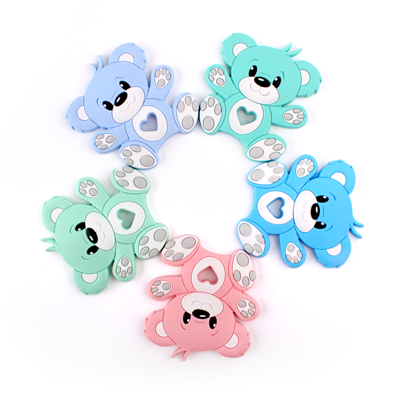 1pcs Baby Animal Silicone Teethers Dog Dinosaur Koala Baby Teething Product Accessories For Pacifier Chains BPA Free