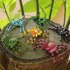 12pcs Mini Colorful Fake Spiders, Festive Plastic Toys,Simulation Small Insect Animals, Used For Halloween Party Fools'Day Decor