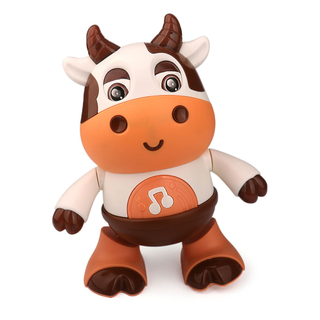 Electric Dance Cow Doll Movable with Music Light Noisy Cattle Toys Plastic Interactive Cow Toy Smooth for Children Birthday Gift