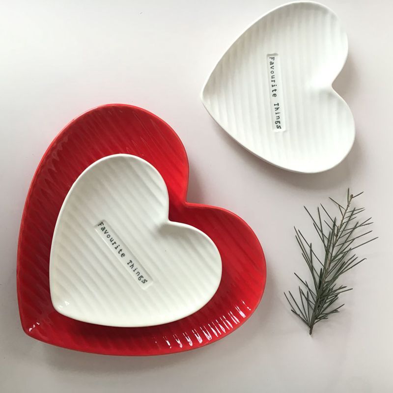 Decorative Love Shape Dish Plate Ceramic Breakfast Tray Cake Dessert Jewelry Plate Crockery