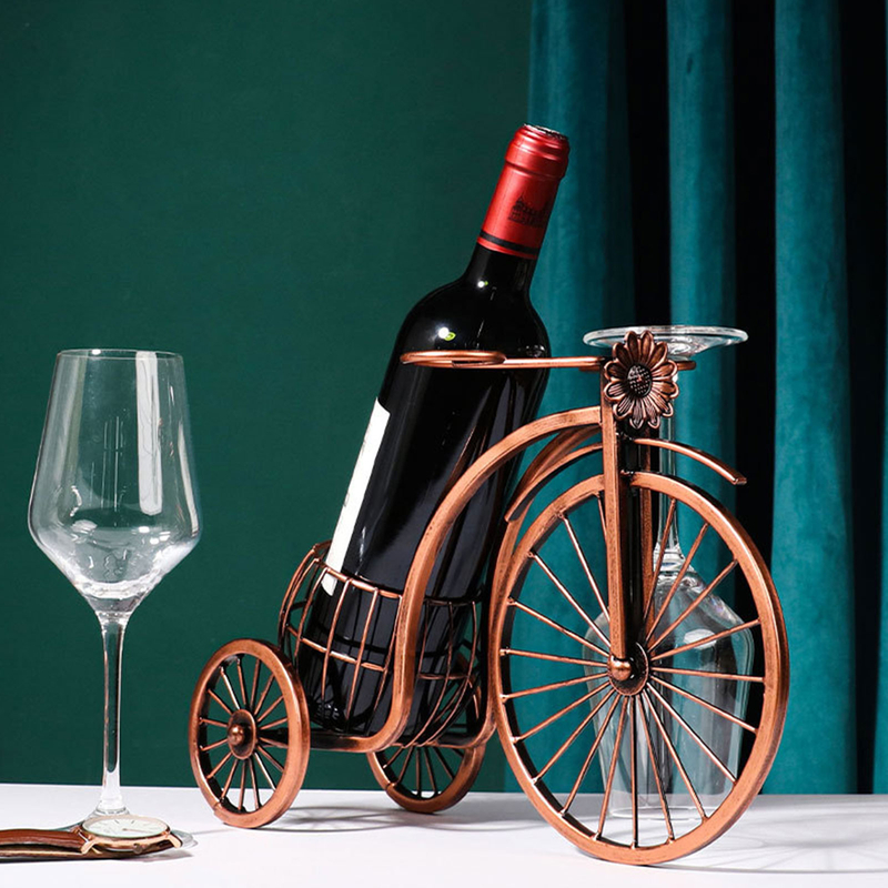 Creative Metal Wine Rack Vintage Wine Bottle And Glass Holder Bar Home Decoration Display Stand Drip Shipping Botellero Vino