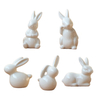 Pure White Easter Animal Miniatures Rabbit Ceramic Figurines Home Decoration China Gift, Modern Statue Desk Ornament
