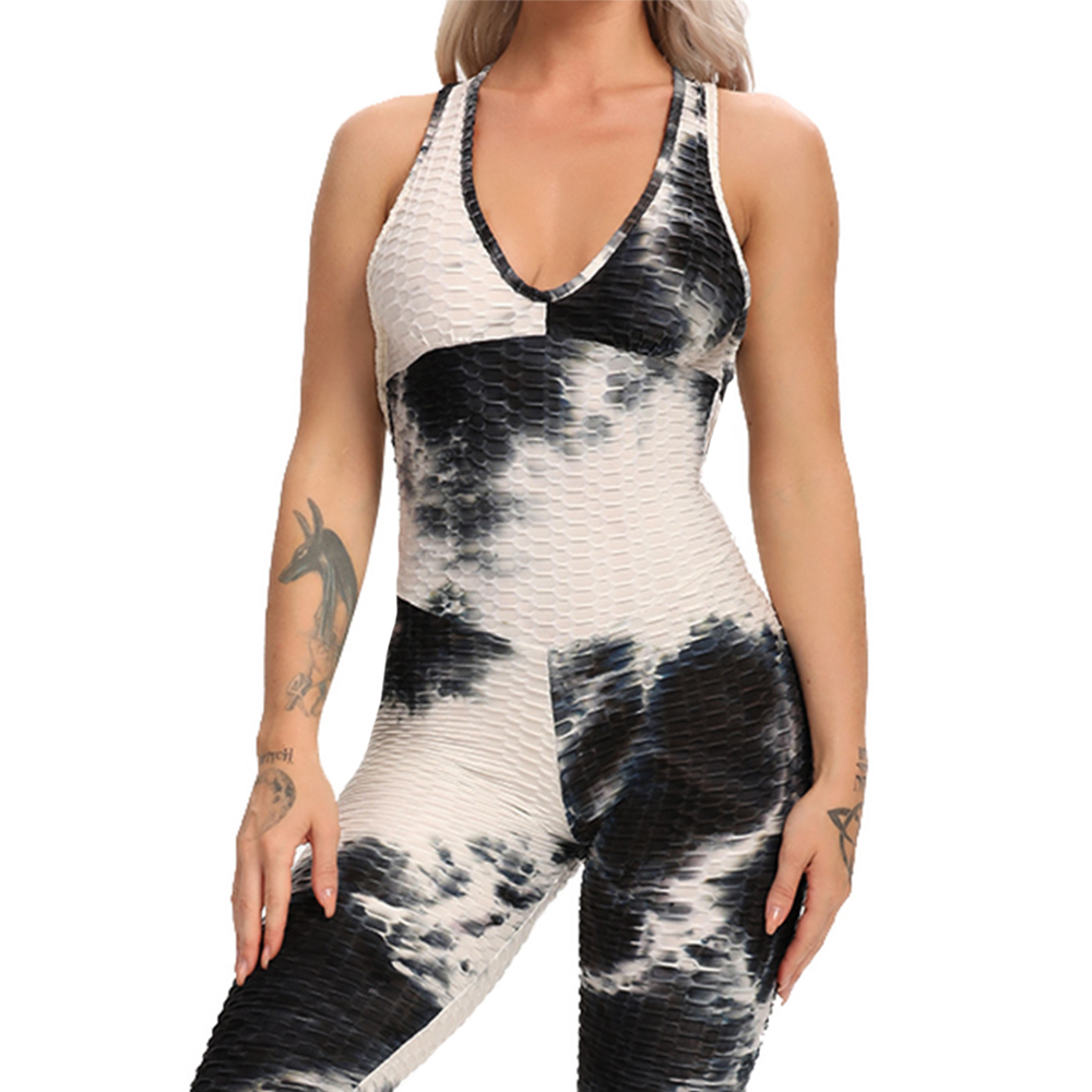  Women Halter Yoga Set Black Activewear Sexy Bandage Sleeveless Jumpsuit Skinny Rompers Solid Elastic Bodycon Fitness Sport Suits