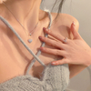 Kpop Fairy Zircon Wings Heart Crystal Pendant Necklace For Women Heart Clavicle Chain Choker Fashion Y2K Egirl Emo Jewelry Gifts