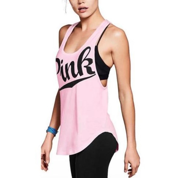 2023 New Women Yoga Vest Fitness Stretch Workout Sleeveless Tank Tops Summer Casual Loose Pink Love Letter Sportswear