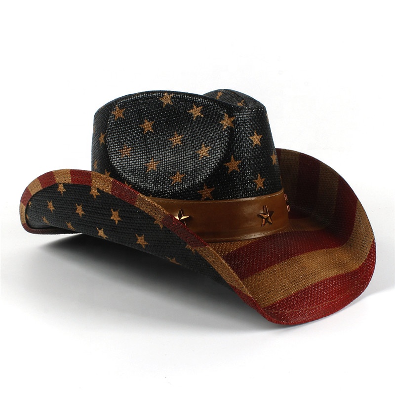Promotional Folding Cowboy Hat with Pouch Custom Polyester Foldable Hat Pop-up Folding Cap With Custom Logo