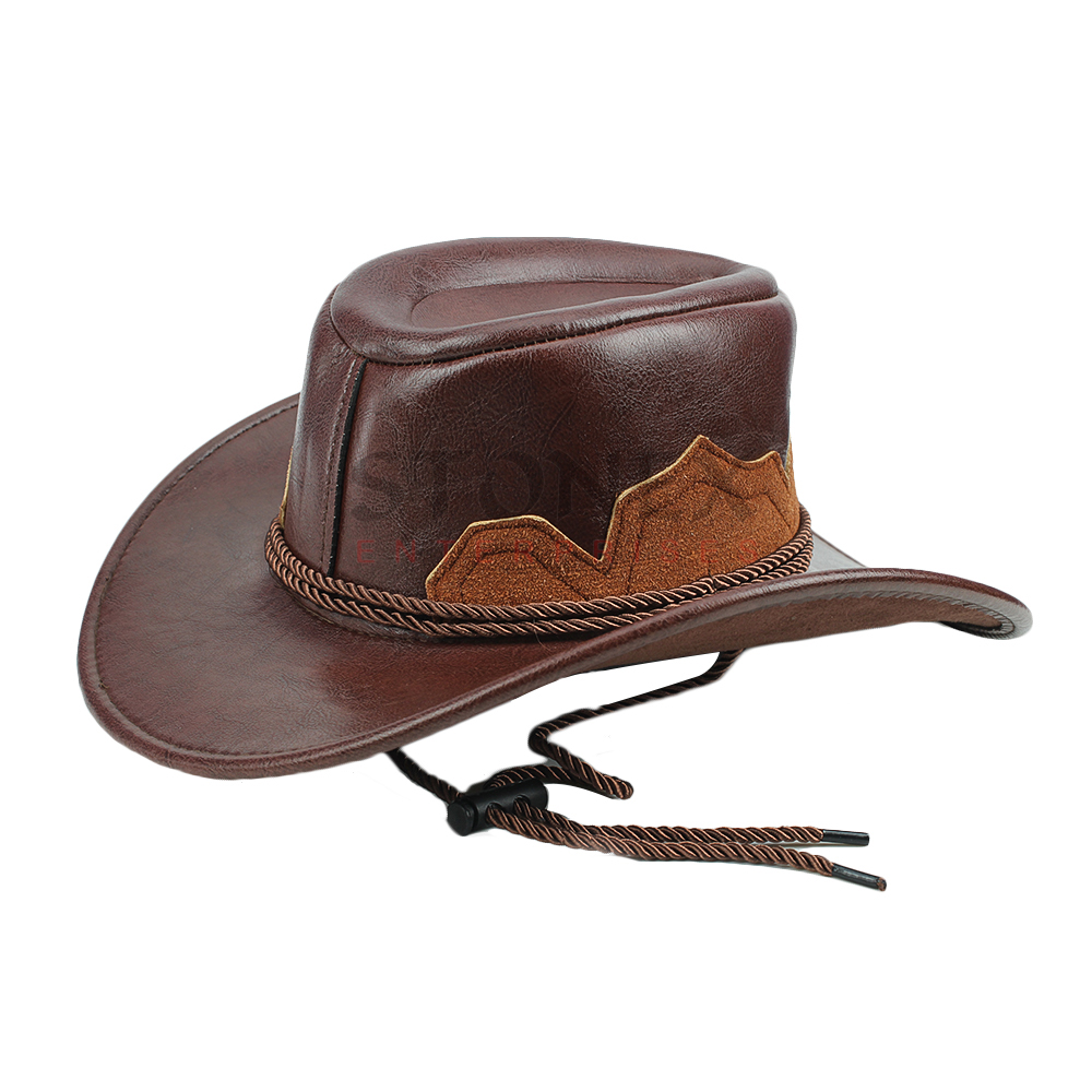 Custom Made Fully Customized Horse Hats Bush Hats Western Cowboy Hats 2021 Top Selling in Leather Western Style Leather Adults
