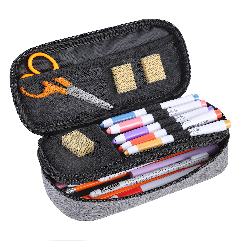 Cute Compartment School Pencil Case Includes Pencil with Scissors Sharpener Ruler