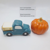 Ceramic Pickup Truck And Pumpkin Lemon Salt And Pepper Shaker Set, Handpainted,