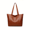 Female Big Soft Leather Satchel Bag Classic Solid Color Simple Casual Large Capacity Tote Single Shoulder Handbag Female Big Sof