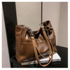 Shoulder Side Bags for Women Vintage Solid Color Simple Large Capacity Big PU Leather The Latest Handbags Travel Totes