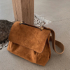 Retro Autumn Winter Frosted Brown Suede Shoulder Crossbody Bag Women’s Large Capacity Handbags Designer Tote Bag