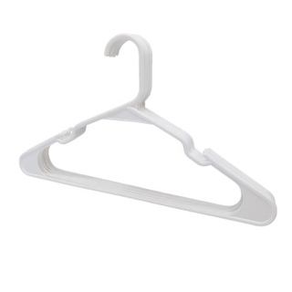 White Plastic Clothes Hangers Clothing Hangers Standard Plastic Hangers, Notched