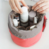 Women Lazy Drawstring Cosmetic Bag New Travel Round Makeup Organizer Make Up Pouch Storage Box Waterproof Toiletry Beauty Kit