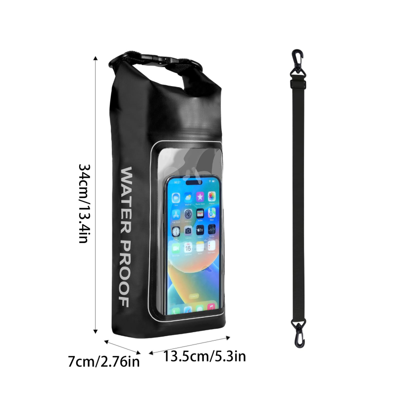 2L Swimming PVC Pack Dry Bag Touch Screen Outdoor Waterproof Shoulder Kayak Bags Trekking Drifting Rafting Surfing Boating Bag