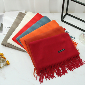 Women Cashmere Scarf Solid Thick Warm Casual Winter Scarves For Ladies Hijabs Pashmina Shawls Wraps Tassel Female Echarpe