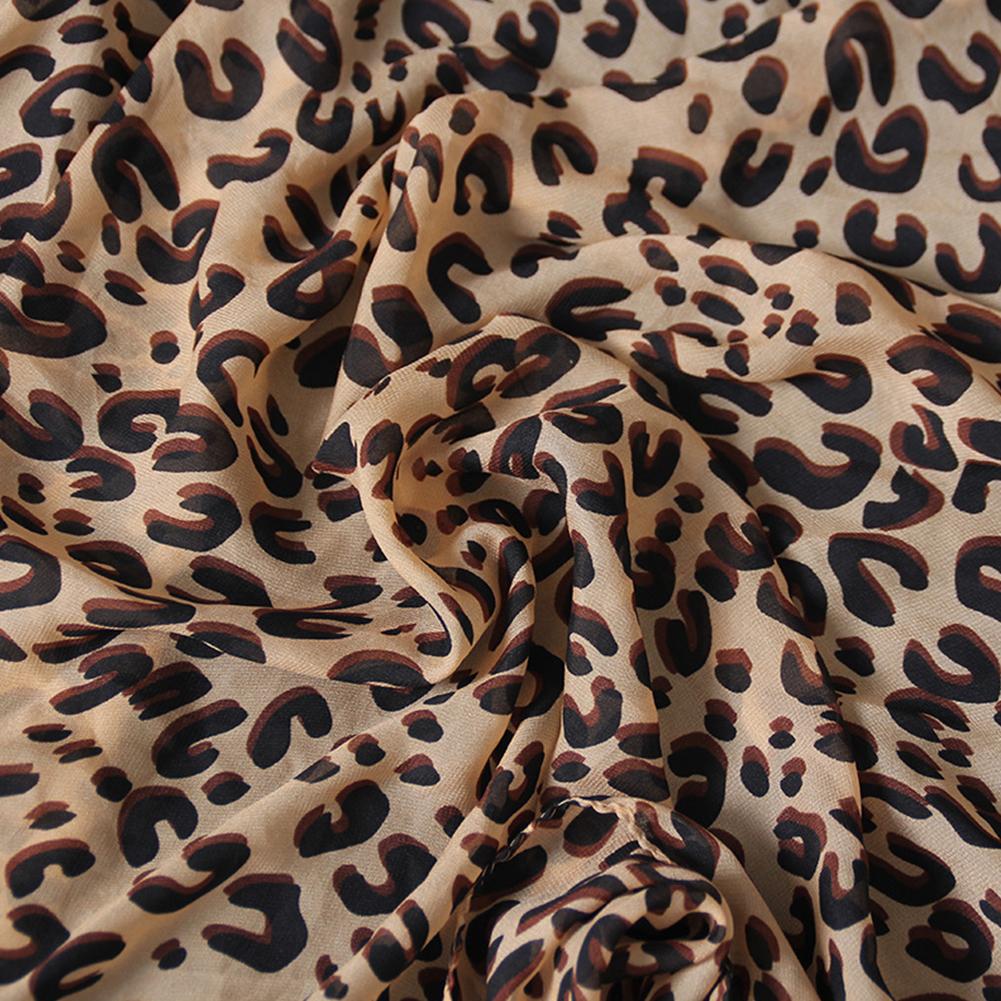 Vintage Leopard Print Scarf Fashion Soft Chiffon Shawl Scarf Women Winter Animal Print Scarf Leopard Scarf Scarves For Women