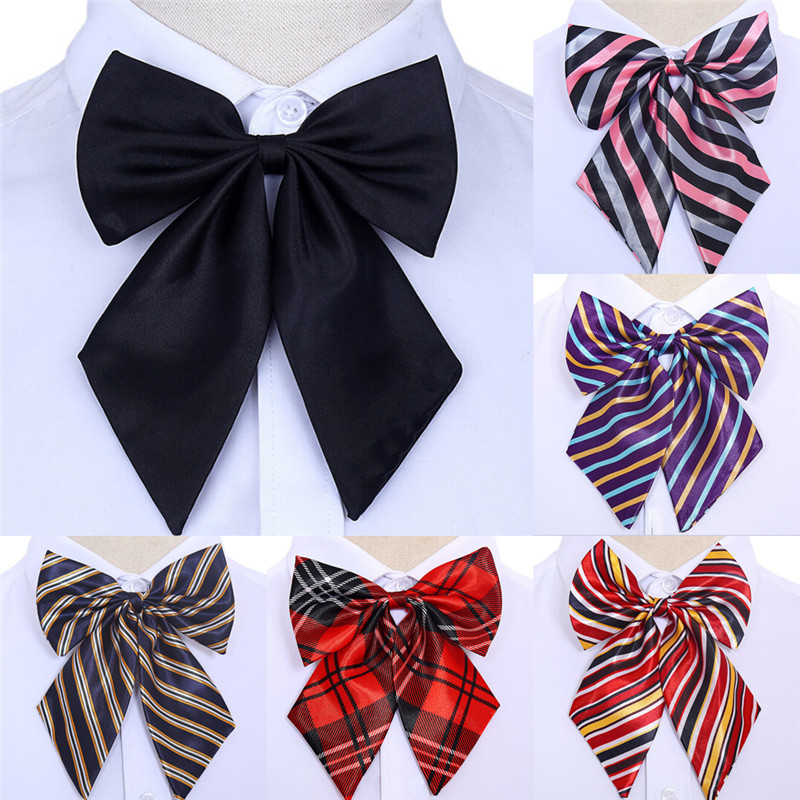1 Pcs Fashion Elegant Women Bowties Striped Bow Ties Silk Tie Bow Tie Butterfly Neck Wear Collar Accessory To Dresses