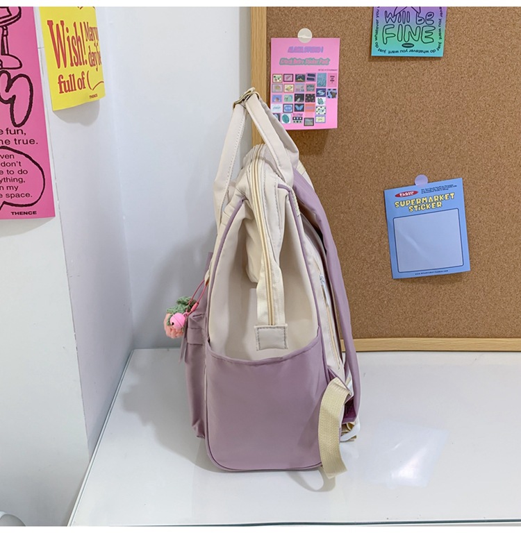 Large-capacity Junior High School Student Schoolbag Color Matching Simple Waterproof Backpack Leisure Travel Storage Bag