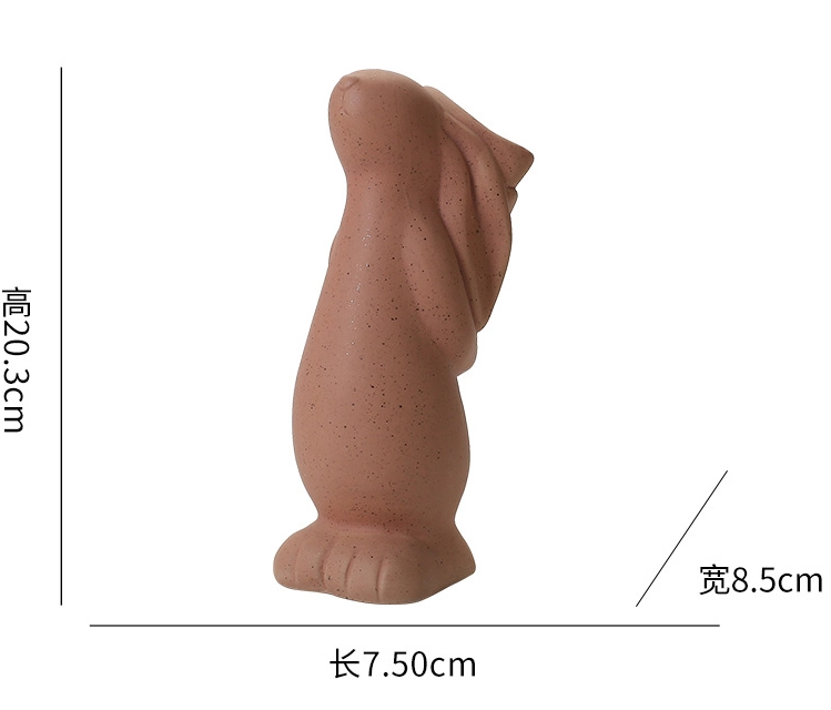 20.3cm Nordic White Ceramic Decoration Dried Flower Vase Foyer Desktop Study Cute Rabbit Ornament Living Room Flower Planter