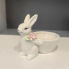 Rabbit Figurines Cute Ceramic Decorative Bunny Snack Serving Bowl Jewelry Holder Tray For Easter Desktop Office Gift Home Decor