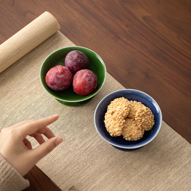 Tea Cake Tray Ceramic Fruit Plate Small Size Living Room Home Snack Snack Dish High Leg Fruit Tray