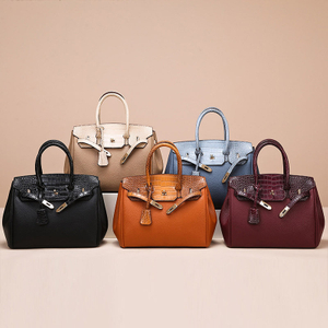 New Business Commuter Fashion Platinum Bag with Crocodile Pattern Splicing Handheld Single Shoulder Diagonal Cross Women's Bag