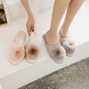 Winter Warm Home Flat Fluffy Rainbow Bunny Evil Eye Smiley Face Bear Pink Love Heart Valentine Slippers for Women 