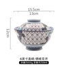 6 Inch Round Household Japanese Underglaze Ceramic Soup Bowl Steam Bowl Noodle Bowl with Lid Household