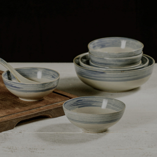 1pc Creative Europe Retro Ceramics Tableware Household Kitchen Restaurant Supplies Food Salad Fruit Noodles Soup Bamboo Hat Bowl