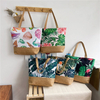 Women's Messenger Bag Leaves Printed Canvas Handbags Large Capacity Totes Fashion Ladies Portable Zipper Beach Shoulder Bag