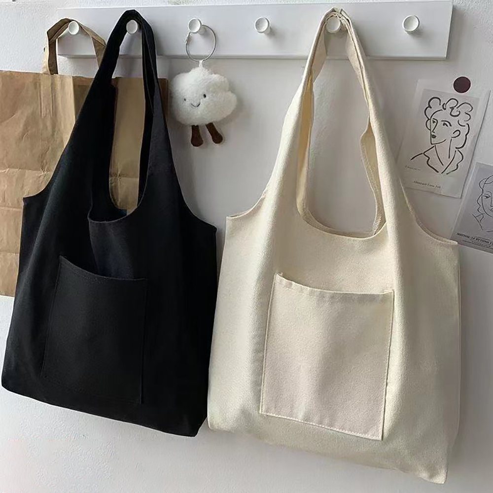Women Shopping Shoulder Bag Ladies Reusable Eco Foldable Supermarket Handbag Street Style Student Aesthetic Storage Canvas Bags