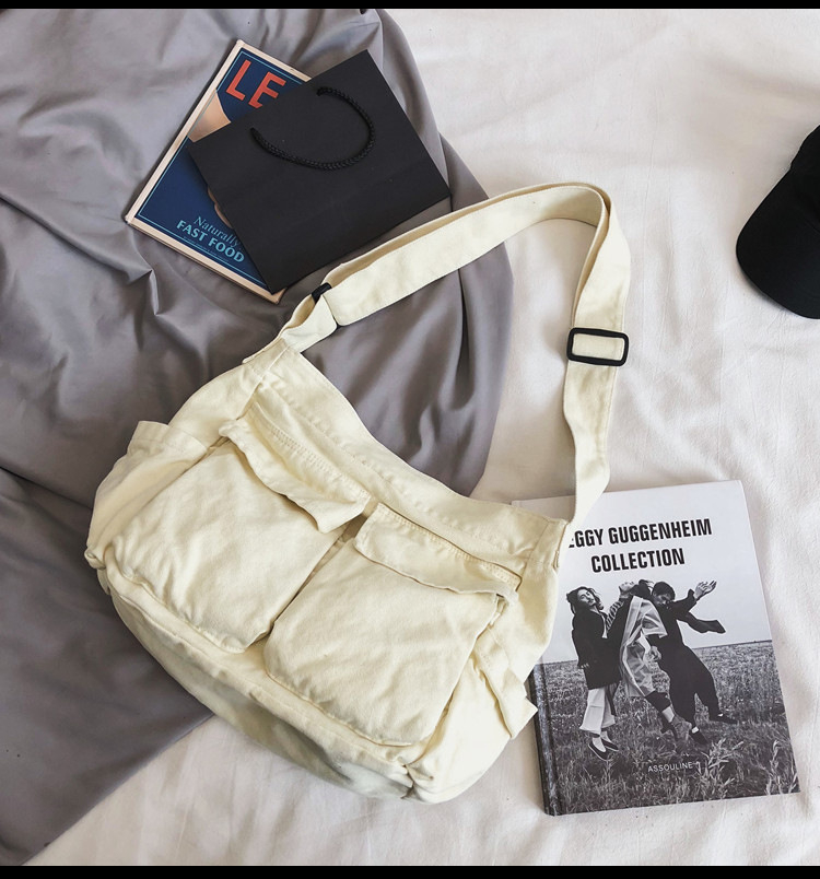 Women Vintage Handbag Canvas Teenager Shoulder Tote Bags Messenger Bags Ladies Casual Handbag Crossbody Purse