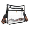 Western Style Leopard Cheetah Print Strap Women's Messenger Bag Transparent PVC Ladies Shoulder Crossbody Bag