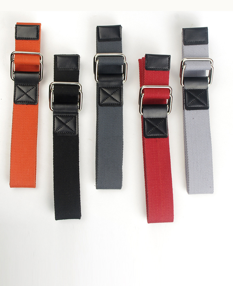  High-quality Fashion Casual Canvas Belt Women Double Loop Buckle Jeans Belt Male Female Young Student Decorative Belt for Men