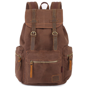 Fashion Canvas Backpack Men's Vintage Backpack Laptop Bags Casual College Student Schoolbag Large Capacity Bag with High-quality