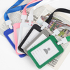 Unisex Work Color ID Card Holder Lanyard Badge Holders Identification Sleeve Dual Clear Business Exhibit School Strap Neck Hang