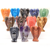 Guardian Angel Statue Natural Amethyst Lapis Lazuli Hand Carved Crystal Crafts Healing Reiki Stone Figurine Home Decoration 1.5"
