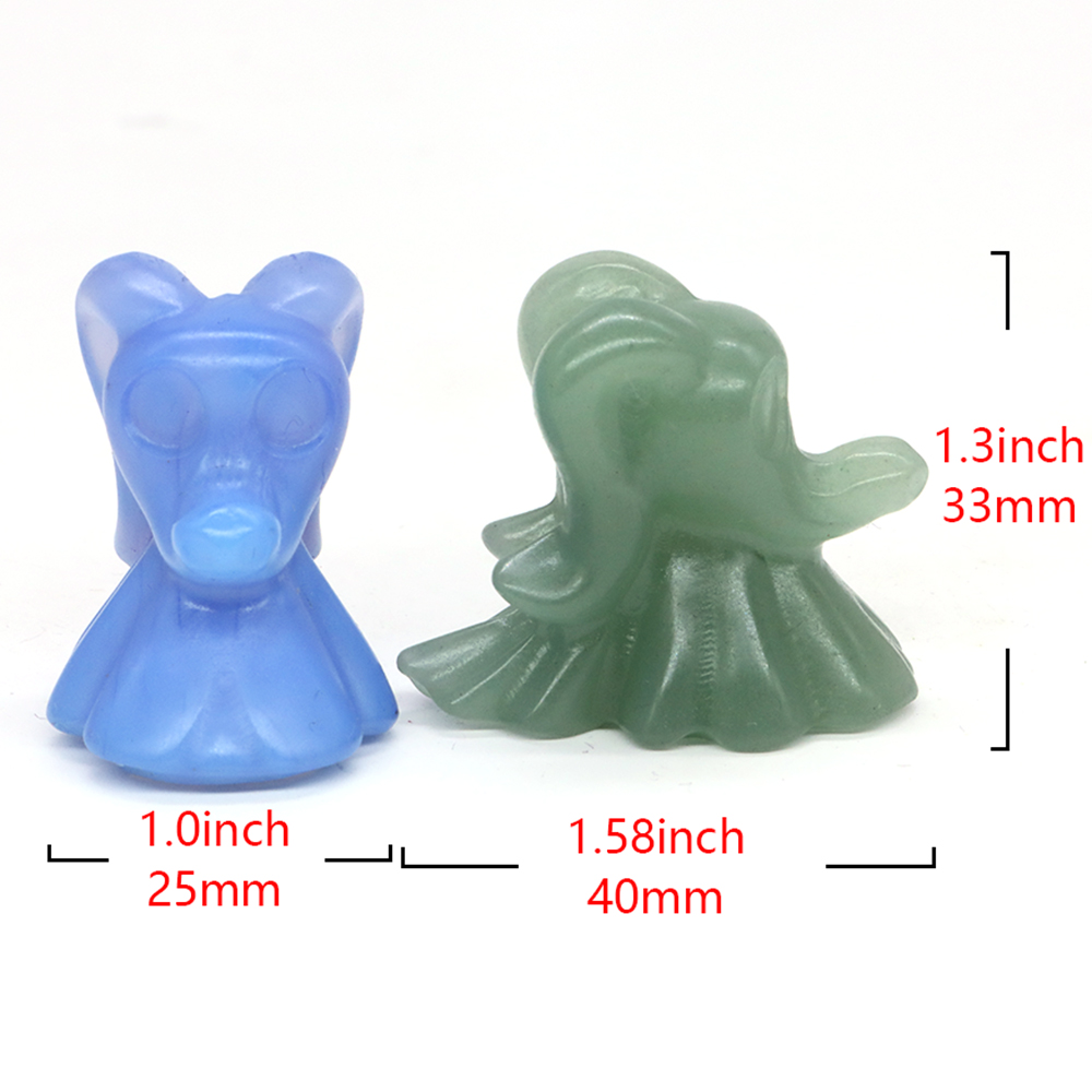 Natural Ghost Specter Dog Statue, Healing Crystals, Carving Gemstones, Crafts, Home Decoration, Halloween Gifts, Wholesale, 1.6"